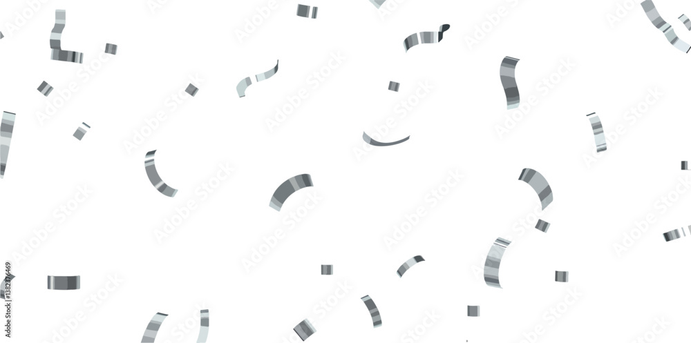 Obraz premium scattered gray and white confetti on white background