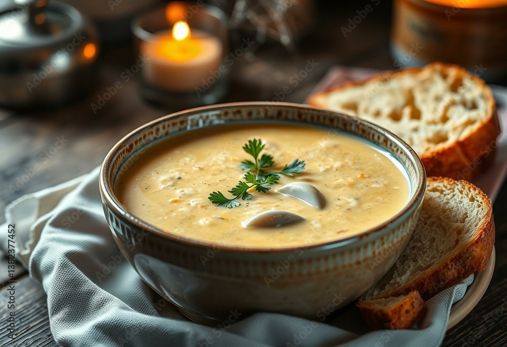 Cozy bowl of Clam Chowder Soup Cozy bowl of Clam Chowder Soup