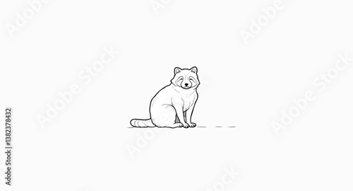 drawing of a calmly sitting raccoon