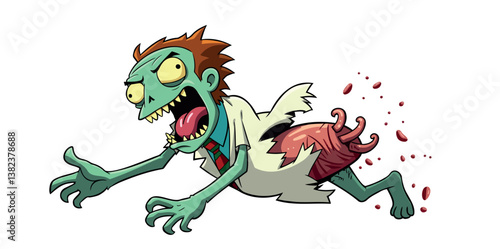 cartoon zombie with tentacled lower body