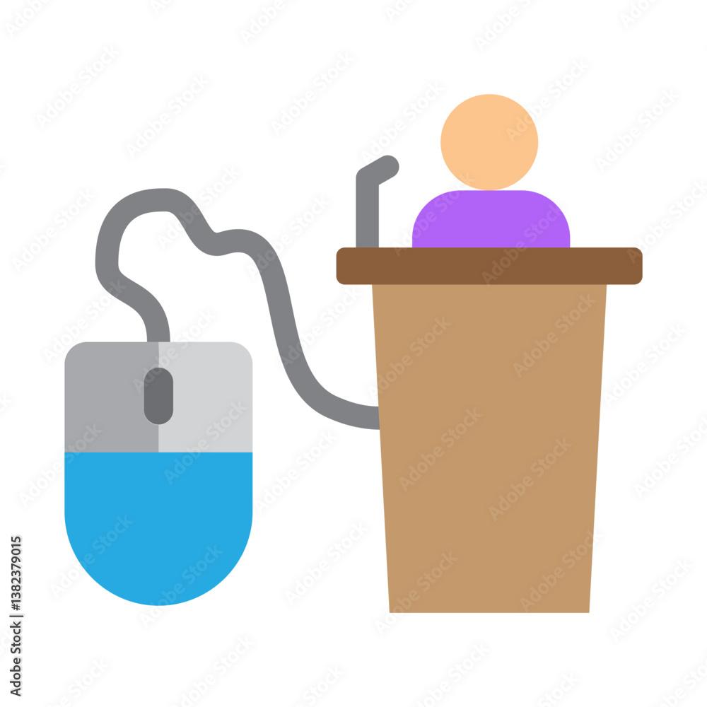 Obraz premium Online Lecture Vector Flat Icon Design