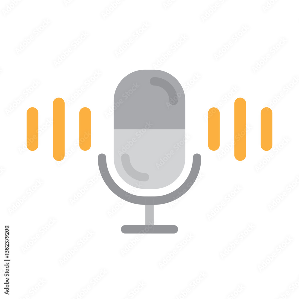 Podcast Vector Flat Icon Design Podcast Vector Flat Icon Design
