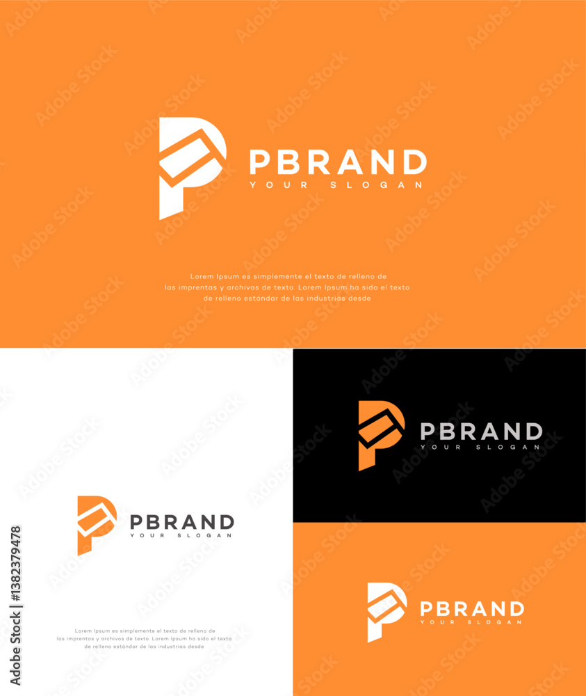 Fototapeta premium Modern Minimalist P Letter Logo Design for Brand Identity