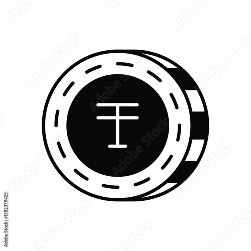 Tenge  icon isolated on a white background. Vector illustration.