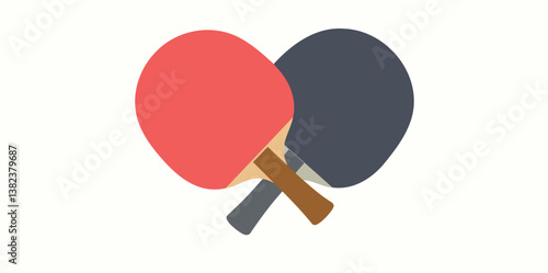 two ping-pong paddles crossed dynamically