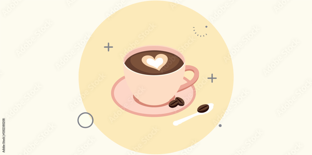 Obraz premium heart-shaped latte adorns a cup of coffee.