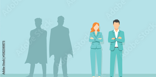confident business people projecting future success