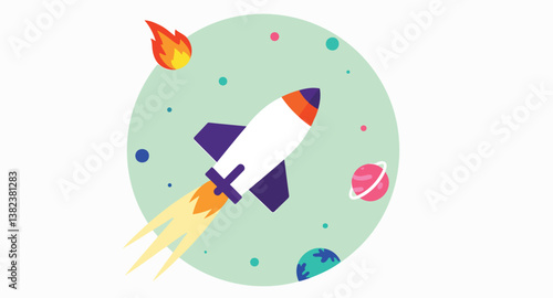 vibrant of a launching into space