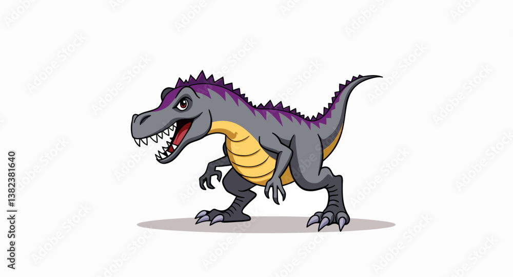 fierce cartoon dinosaur in gray and purple fierce cartoon dinosaur in gray and purple