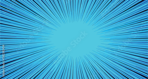 vibrant blue radial burst with dynamic lines radiating outwards