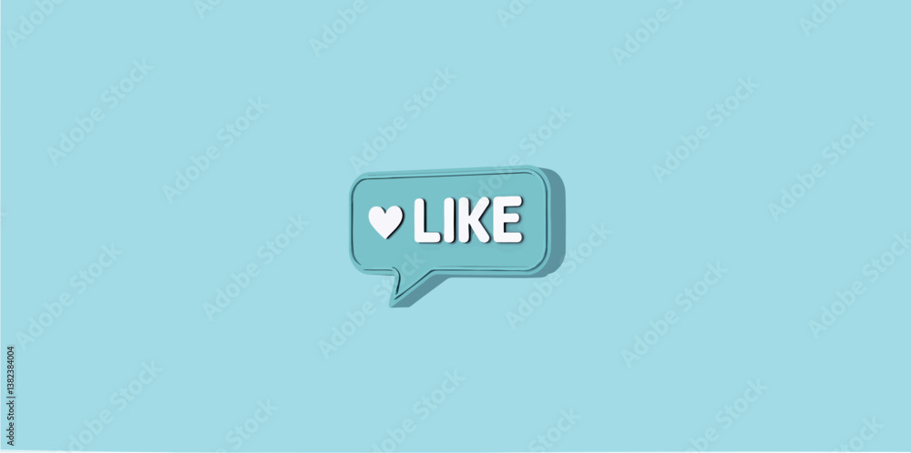 white like and heart symbol on a light blue speech bubble white like and heart symbol on a light blue speech bubble