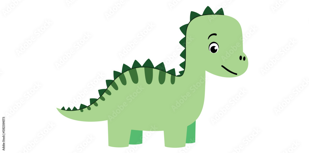 Fototapeta premium cheerful cartoon of a friendly green dinosaur