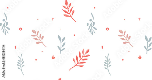scattered pastel leaves : elegant botanical