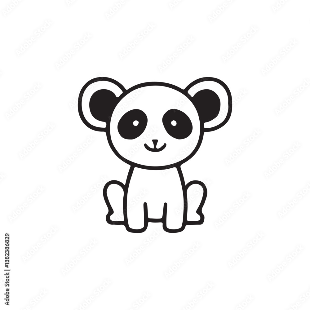 Naklejka premium Hand Drawn cute bear silhouette
