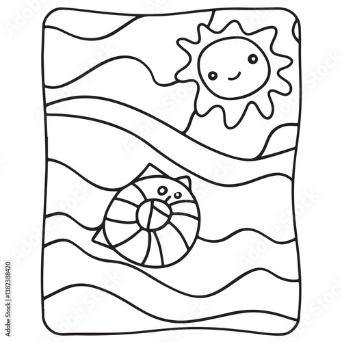 Comfy patterns coloring page, bold and easy coloring book page, patterns, mandala, flowers, floral, animals, vector illustration, line art, black and white, victor art, illustration