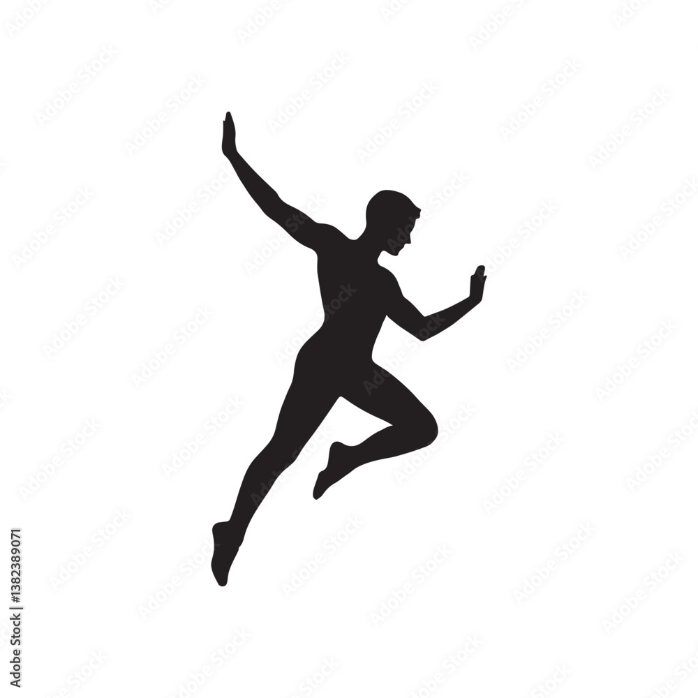 Naklejka premium silhouette of a young man jumping