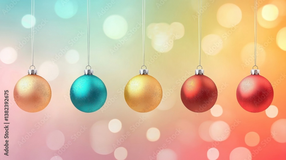 Obraz premium Festive Christmas Ornaments Hanging.