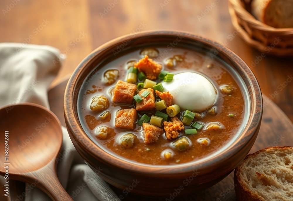 Photorealistic image of Gumbo Soup Photorealistic image of Gumbo Soup