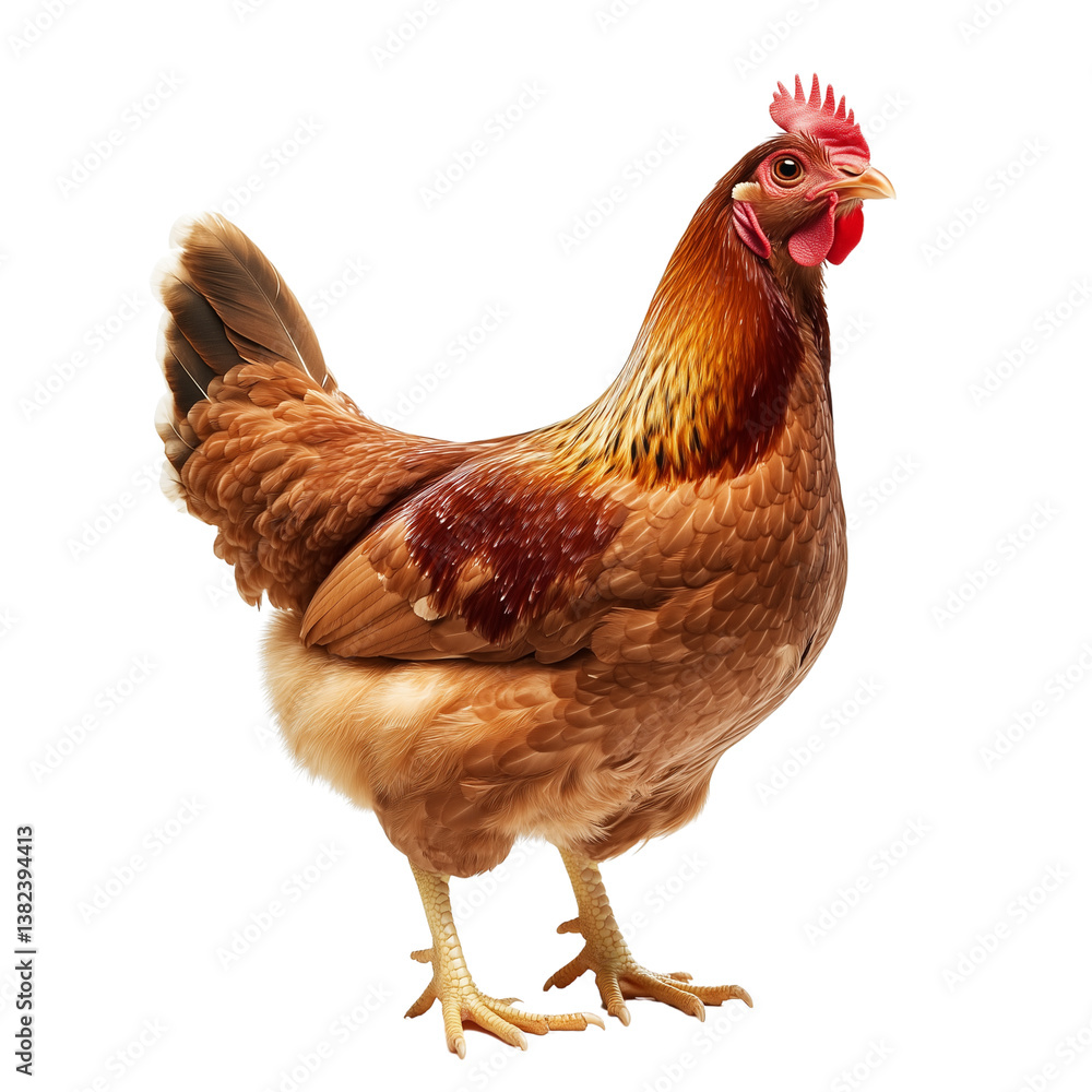 Fototapeta premium Brown Chicken on Transparent Background