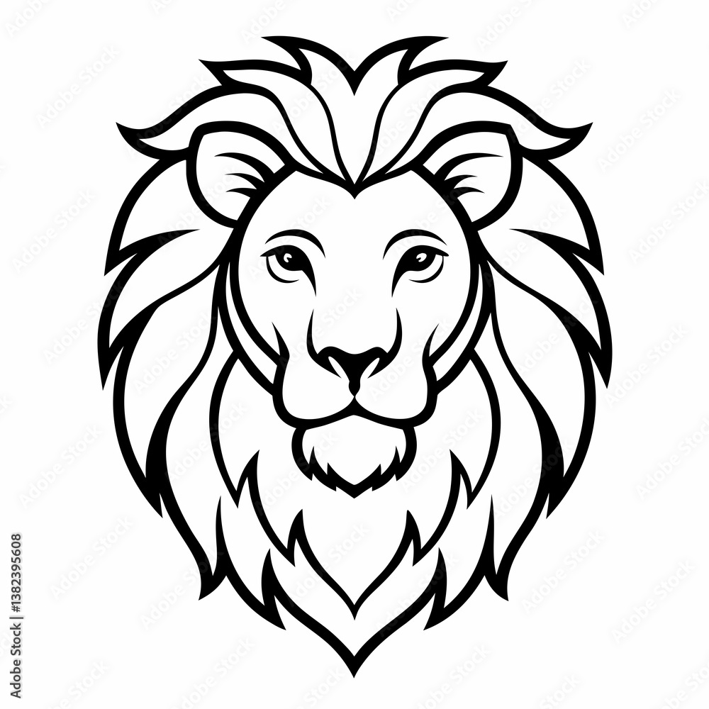 Fototapeta premium lion head vector illustration