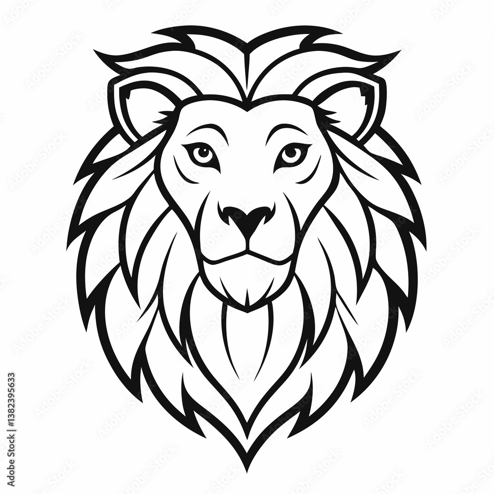 Obraz premium lion head vector illustration