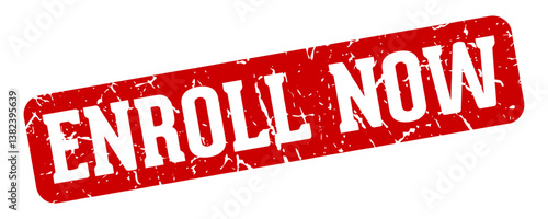 enroll now rectangular sign. enroll now stamp