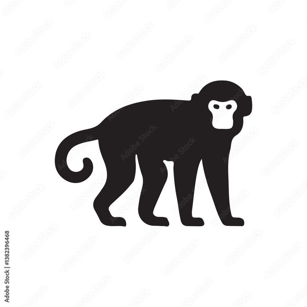 Naklejka premium silhouette of a monkey