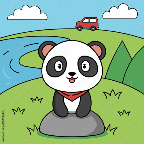 panda in the grass
