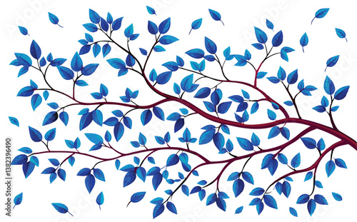 Tree Leaves and Branches Vector Illustration