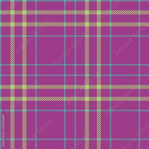 Elegant Seamless Tartan featuring Iridescent light eggplant and Rich aquamarine Fabric Design