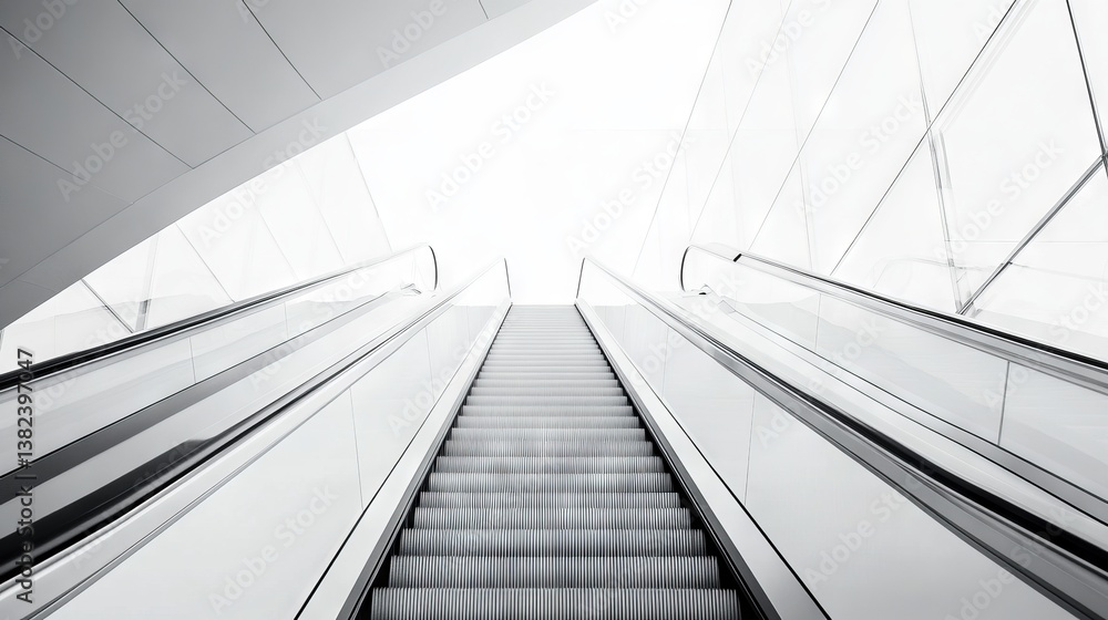 7.Concept 2: Isolated escalator on the white background 7.Concept 2: Isolated escalator on the white background