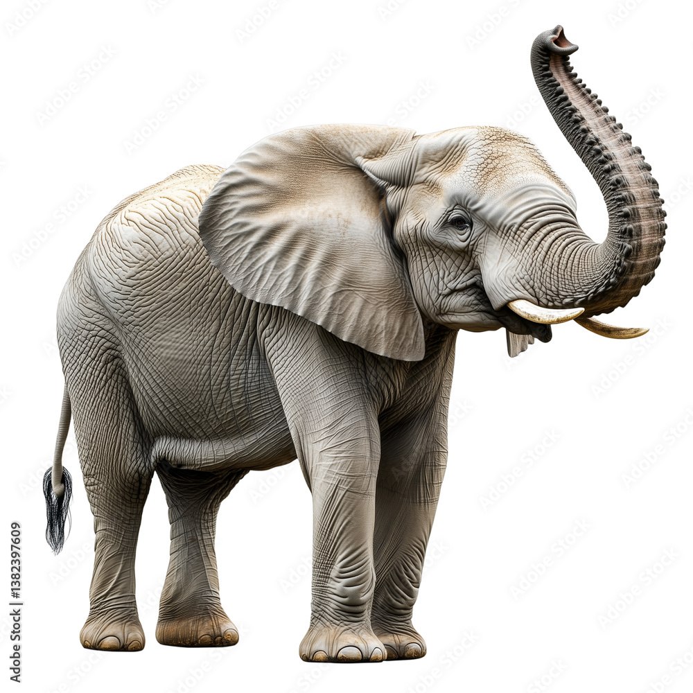 Fototapeta premium African Elephant on Transparent Background