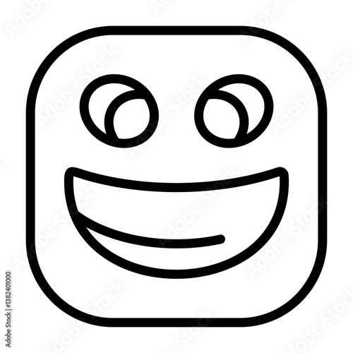 Grinning Squinting Face Outline Style Icon