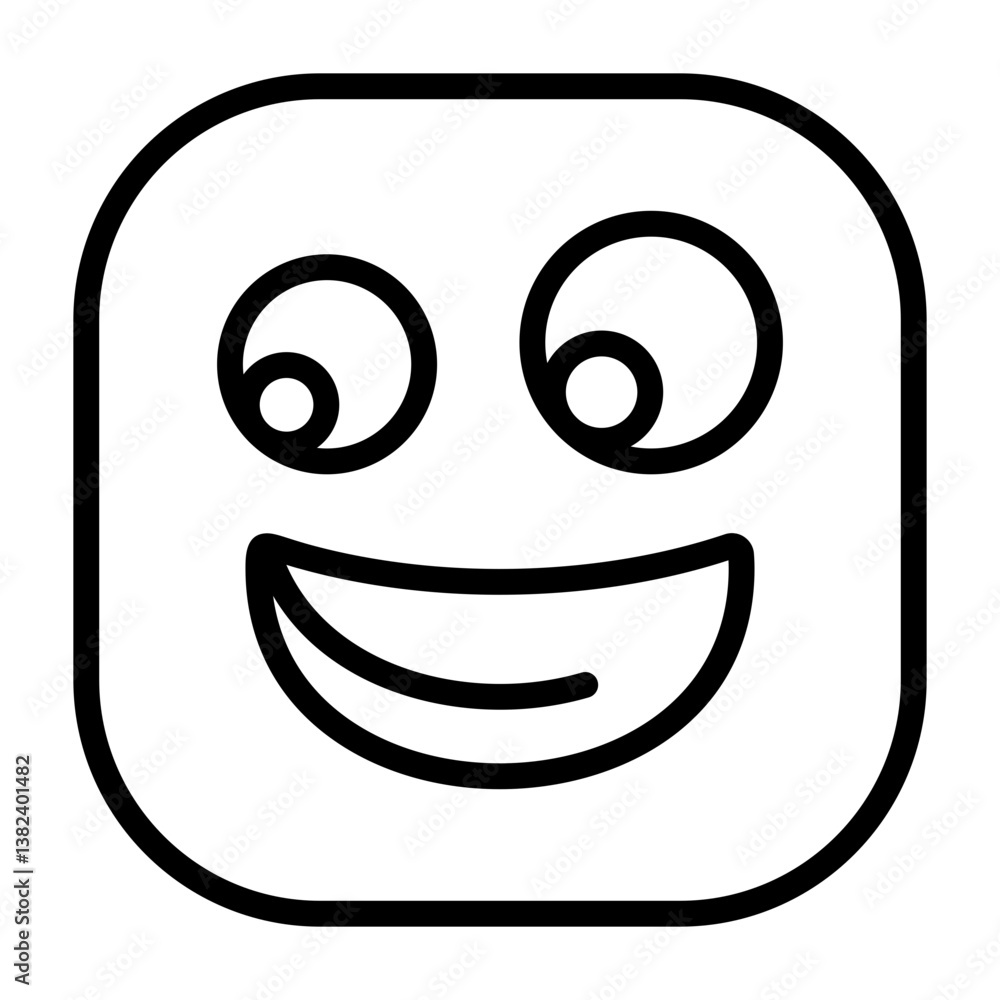 Face with Rolling Eyes Outline Style Icon Face with Rolling Eyes Outline Style Icon