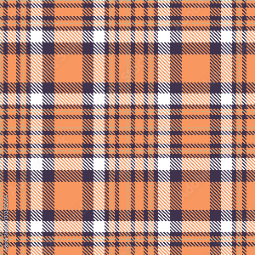 Wallpaper Mural Elegant Seamless Tartan featuring Warm pastel orange and Muted dark Fabric Design Torontodigital.ca