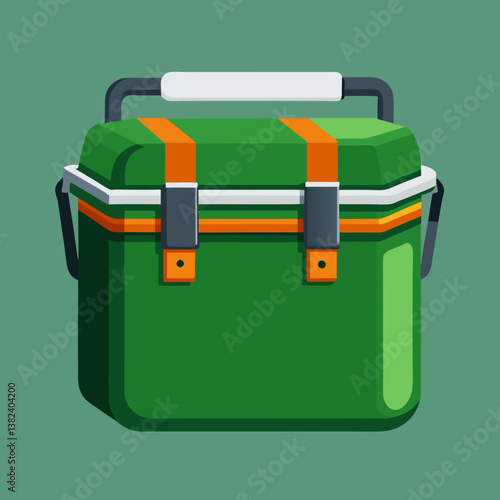 suitcase with a green cover