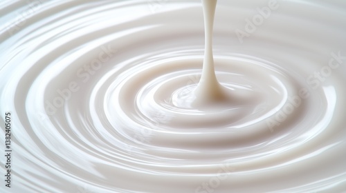 渦を巻く抽象的な白い液体のクローズアップ.