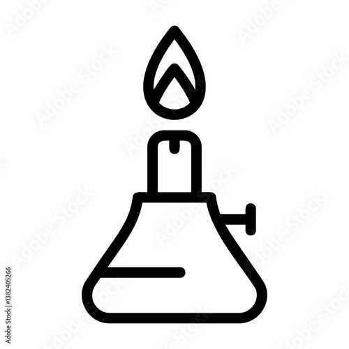 Bunsen Burner Outline Style Icon