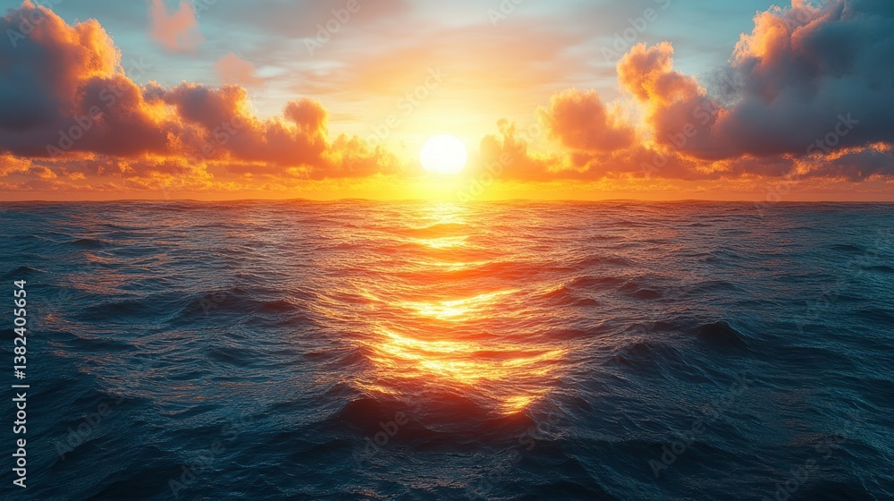 Obraz premium Dramatic sunset over the ocean