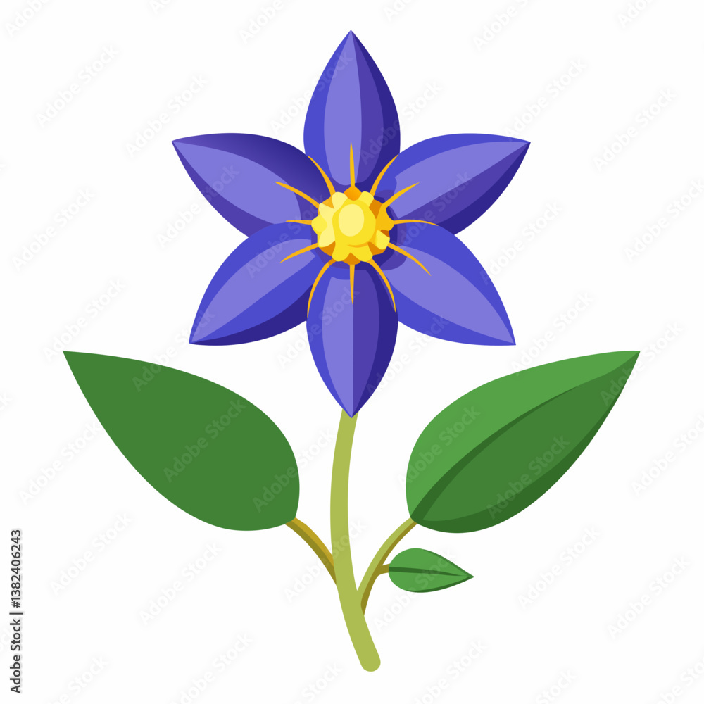 Naklejka premium blue and white flower