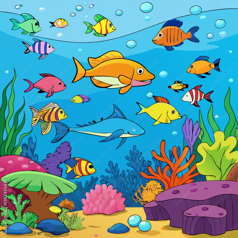 Naklejka premium fishes in the sea