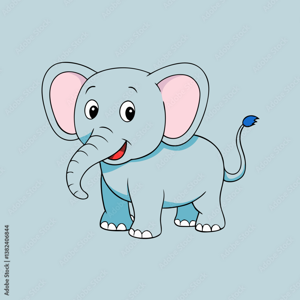Naklejka premium baby elephant cartoon