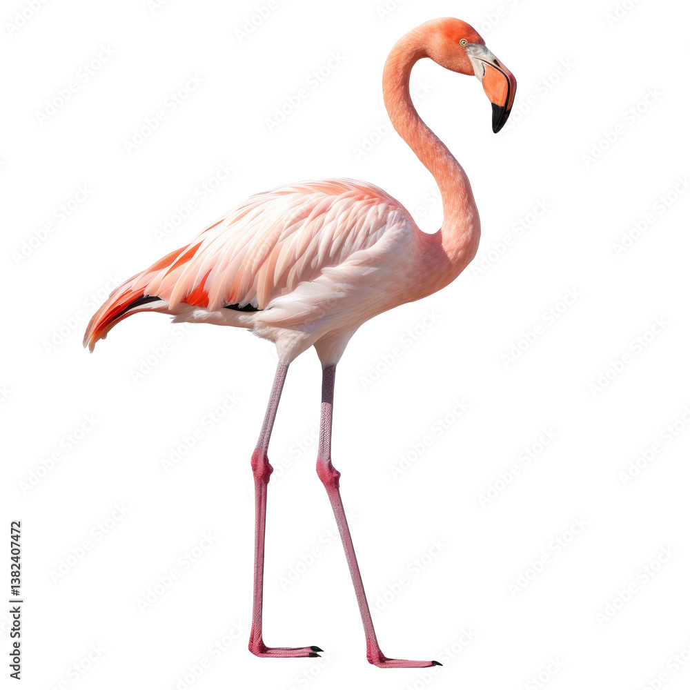 Fototapeta premium Pink Flamingo Image on transparent background