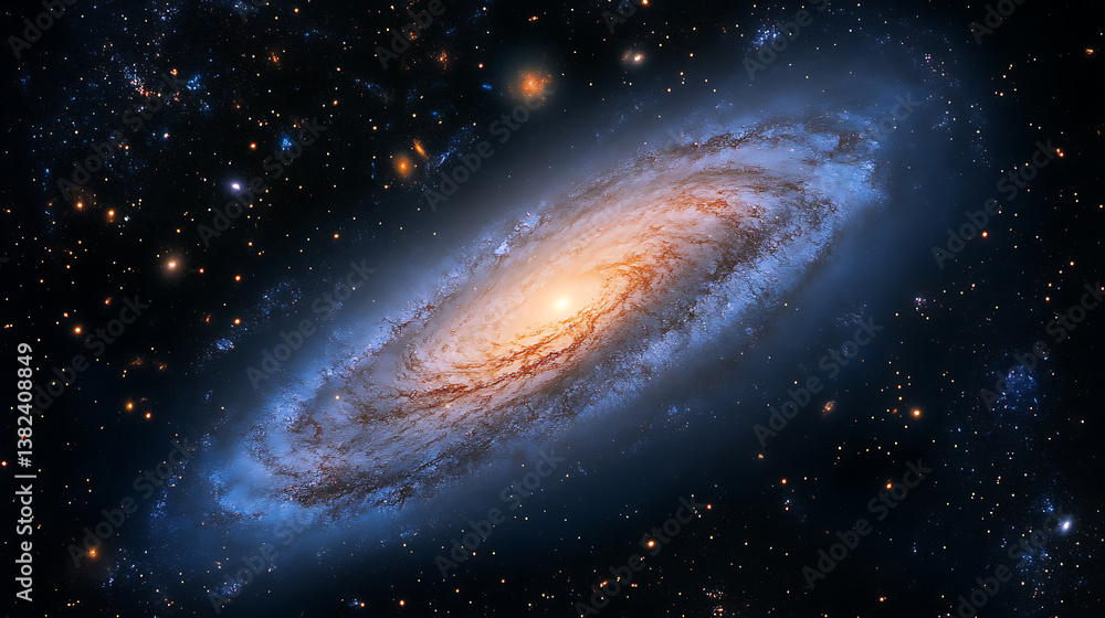 Stunning Spiral Galaxy with stars in the Cosmos Stunning Spiral Galaxy with stars in the Cosmos