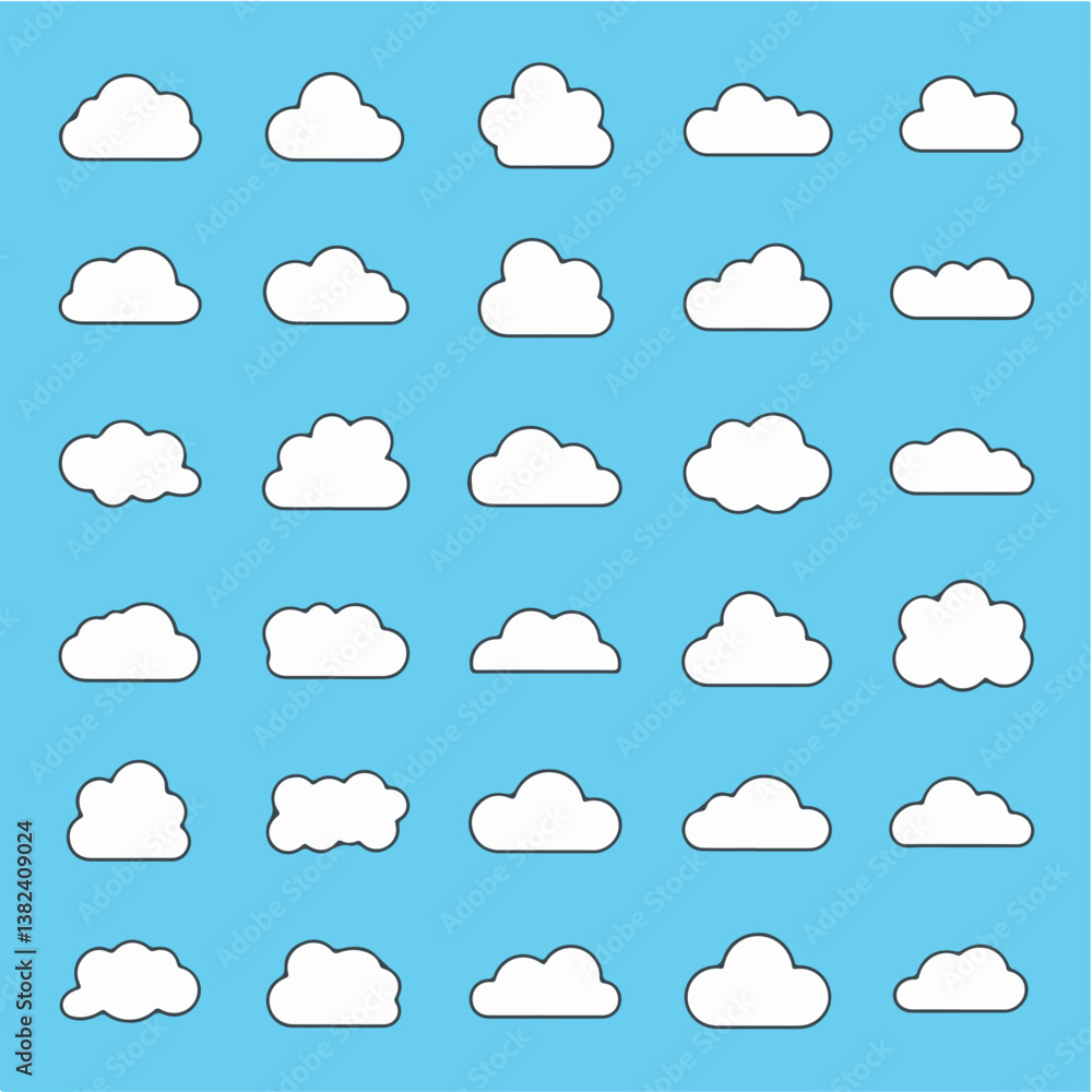 set of clouds set of clouds