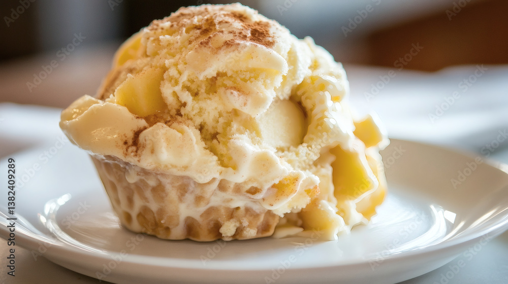 Apple Pie Ice Cream Close-up Apple Pie Ice Cream Close-up