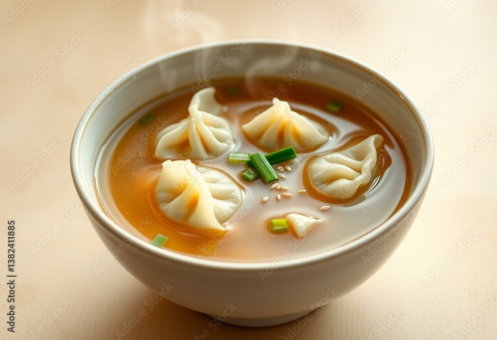 Photorealistic image of Wonton Soup Photorealistic image of Wonton Soup