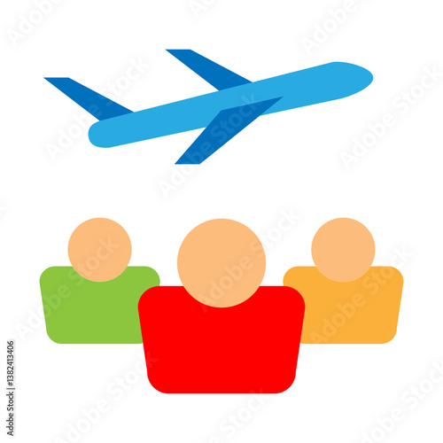 Group Travel  Vector Flat Icon Design
