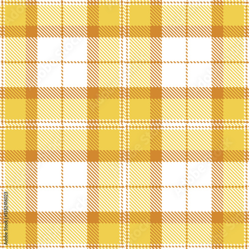 Plaid pattern seamless. Classic white & Iridescent dull orange Tartan Fabric Design. 