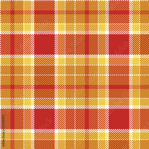 Elegant Iridescent white & Highland dull orange Seamless Tartan Fabric Design
